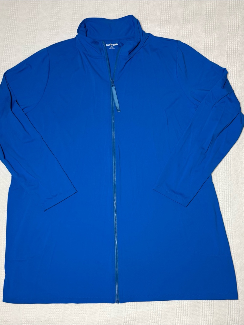Lands End Active Performance Full Zip Jacket Royal Blue Plus 2X 20W 22W